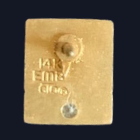 Louis Vuitton LV RARE Vintage 14K Gold Lapel Pin with Diamond - Picture 2 of 3